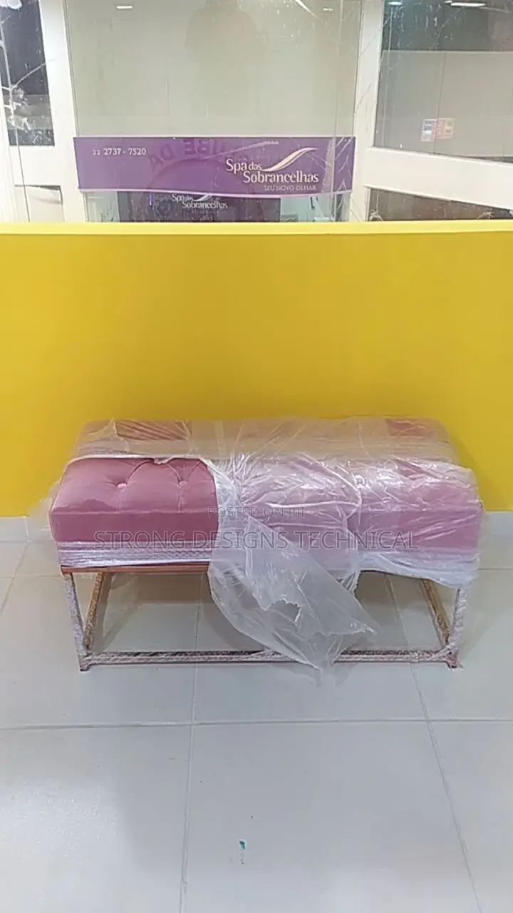 Metallic Seating Pouffe for Homes/ Boutiques/ Waiting Bench