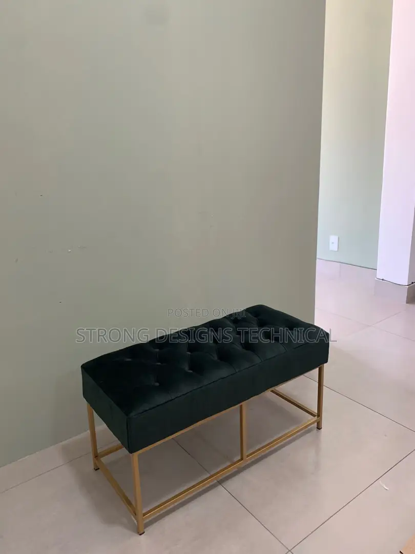 Metallic Seating Pouffe for Homes/ Boutiques/ Waiting Bench