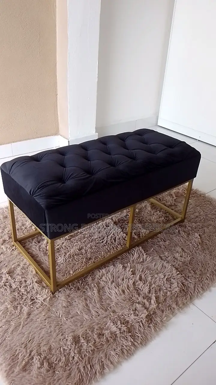 Metallic Seating Pouffe for Homes/ Boutiques/ Waiting Bench