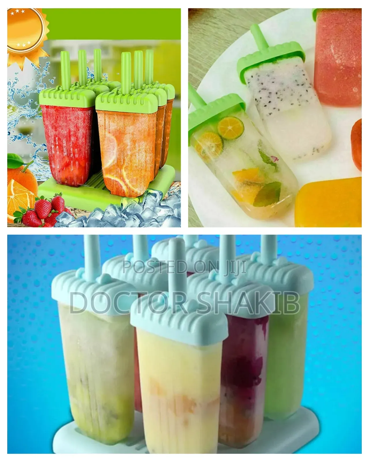 6pcs Lce Lolly Moulds Maker-New