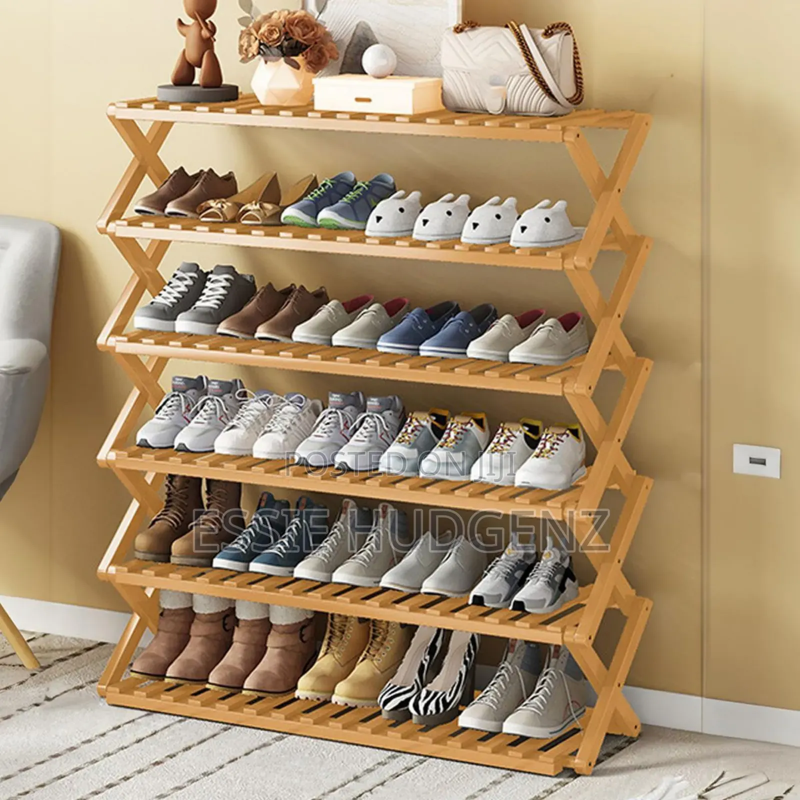 Foldable Bamboo Shoe Rack