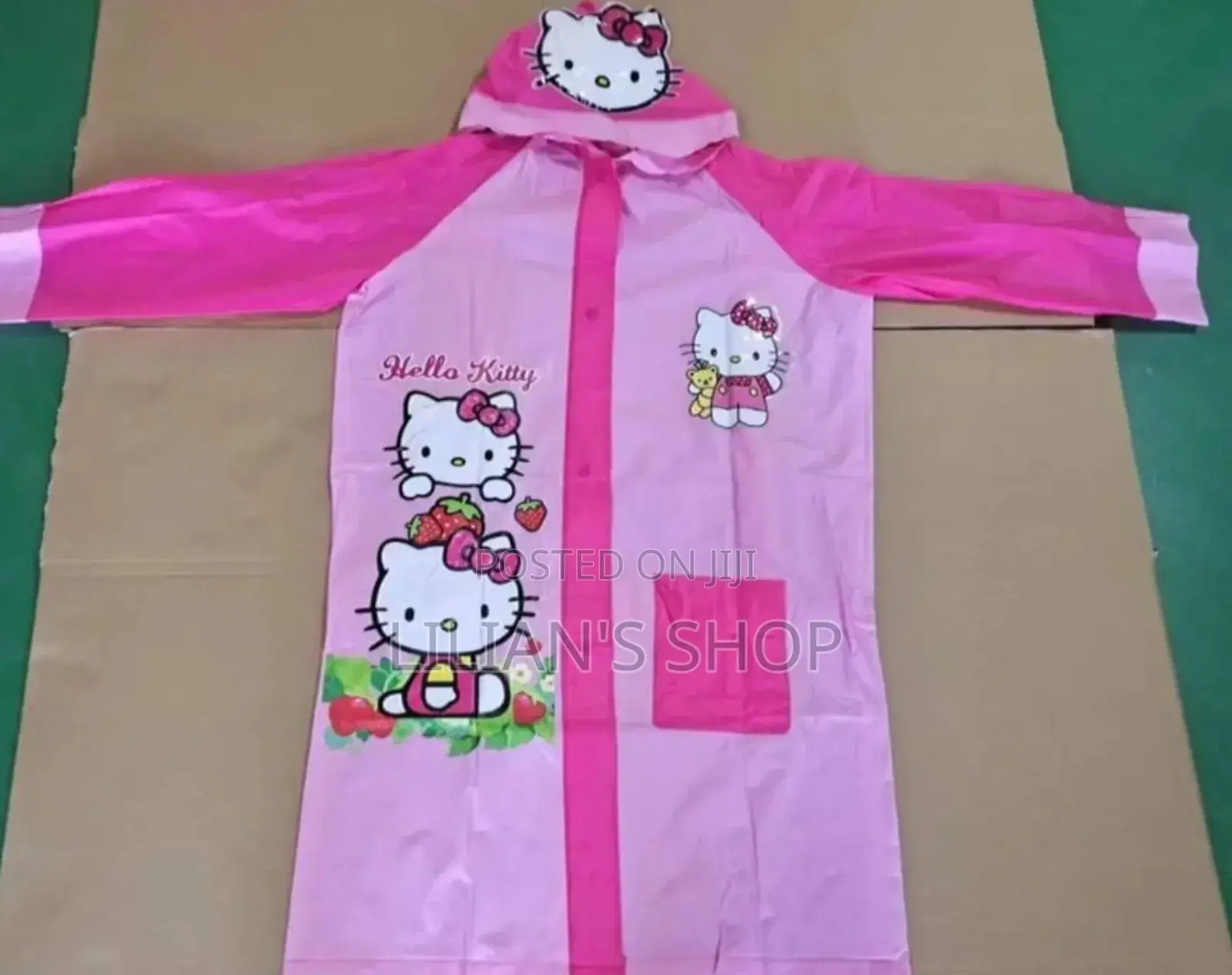 Children's Cartoon Rain Coat -Pink Color