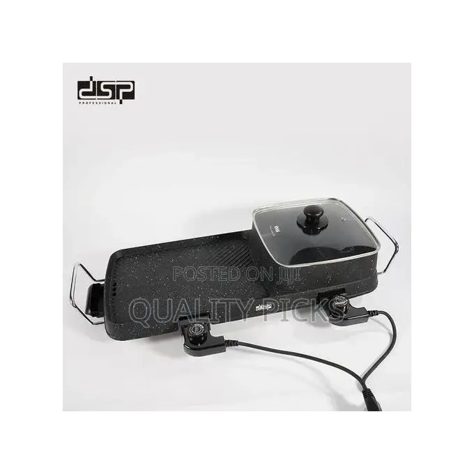 DSP 2-in-1 Electric Grill With Casserole- Black.