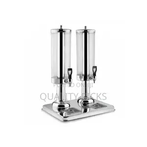 3L Twin Jar Juice Beverage Dispenser With Tap and Ice Tube