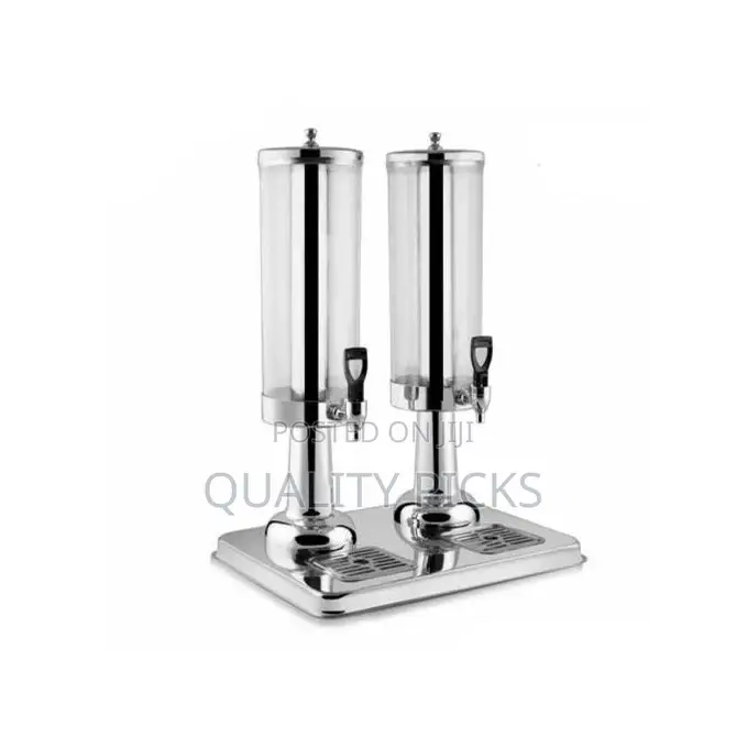 3L Twin Jar Juice Beverage Dispenser With Tap and Ice Tube