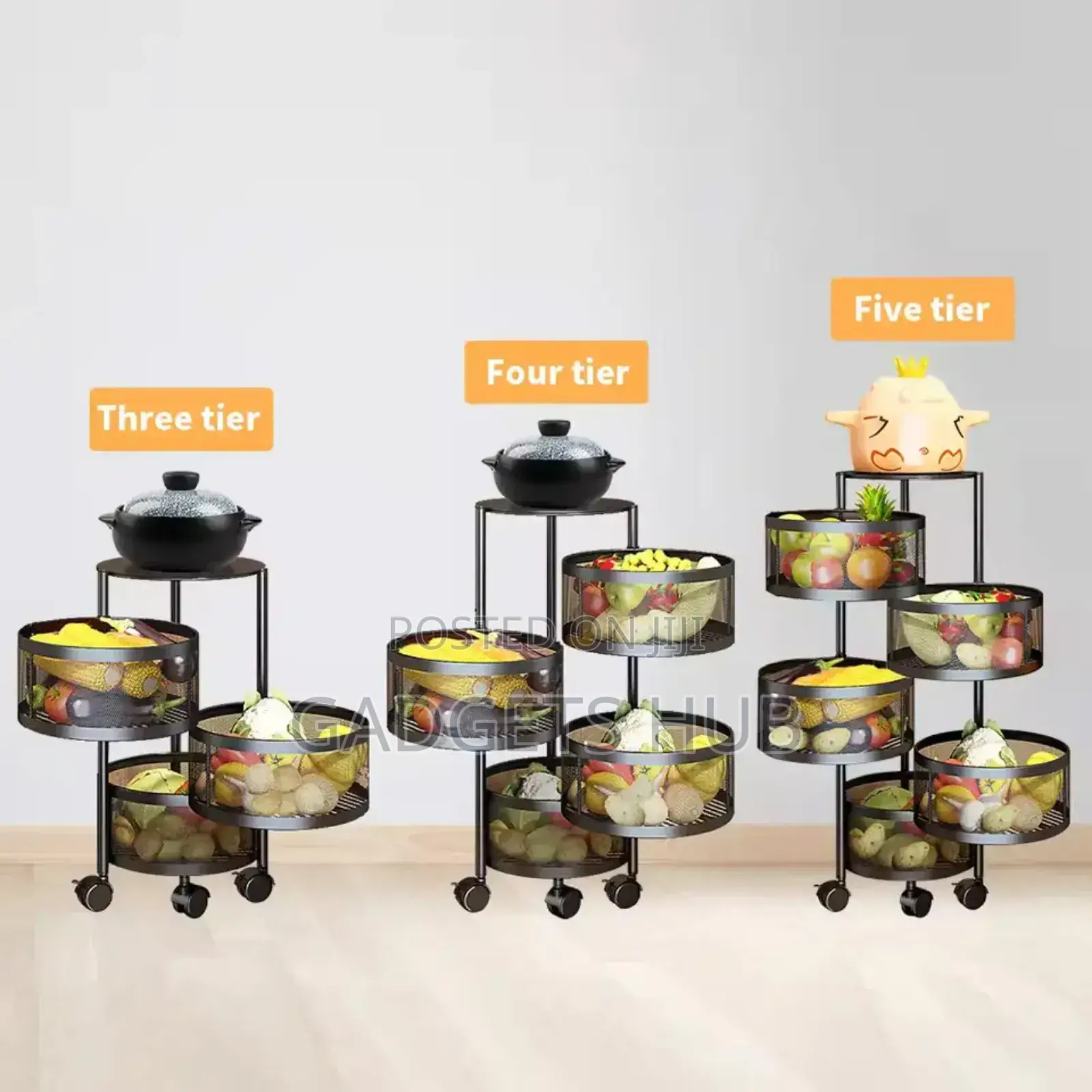 Kitchen Rotation Storage Floor Mult-Layer Round Cutlery
