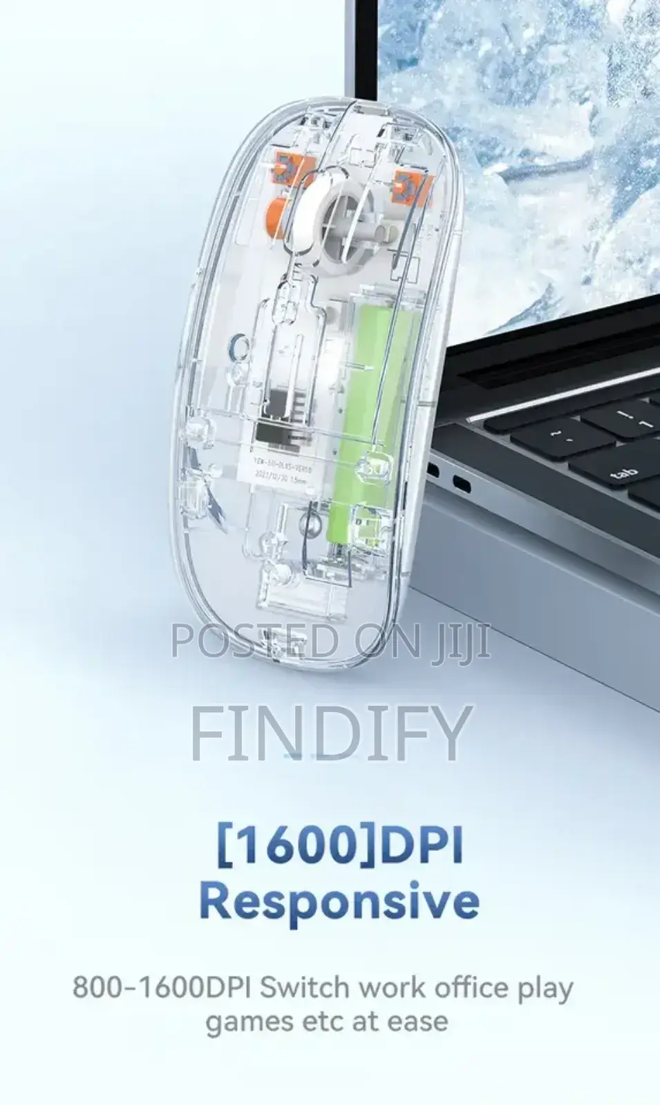 Turtle Wireless Mouse Gray Transparent