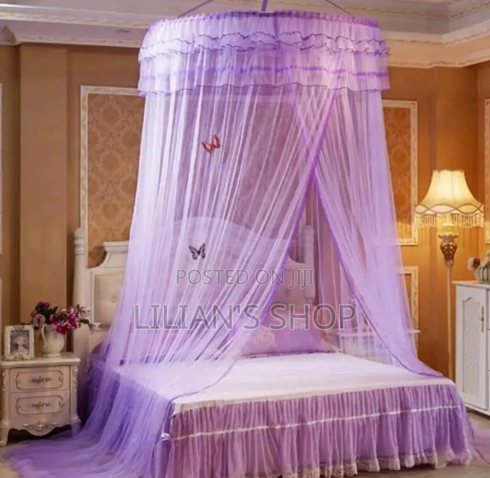 Round Purple Mosquito Net