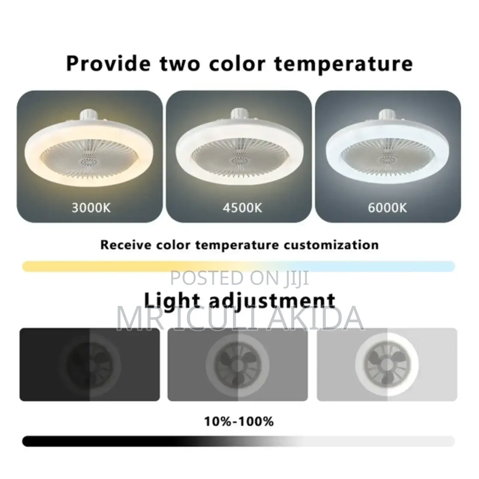 LED Multi Function Remote Controlled Fan Light Bulb