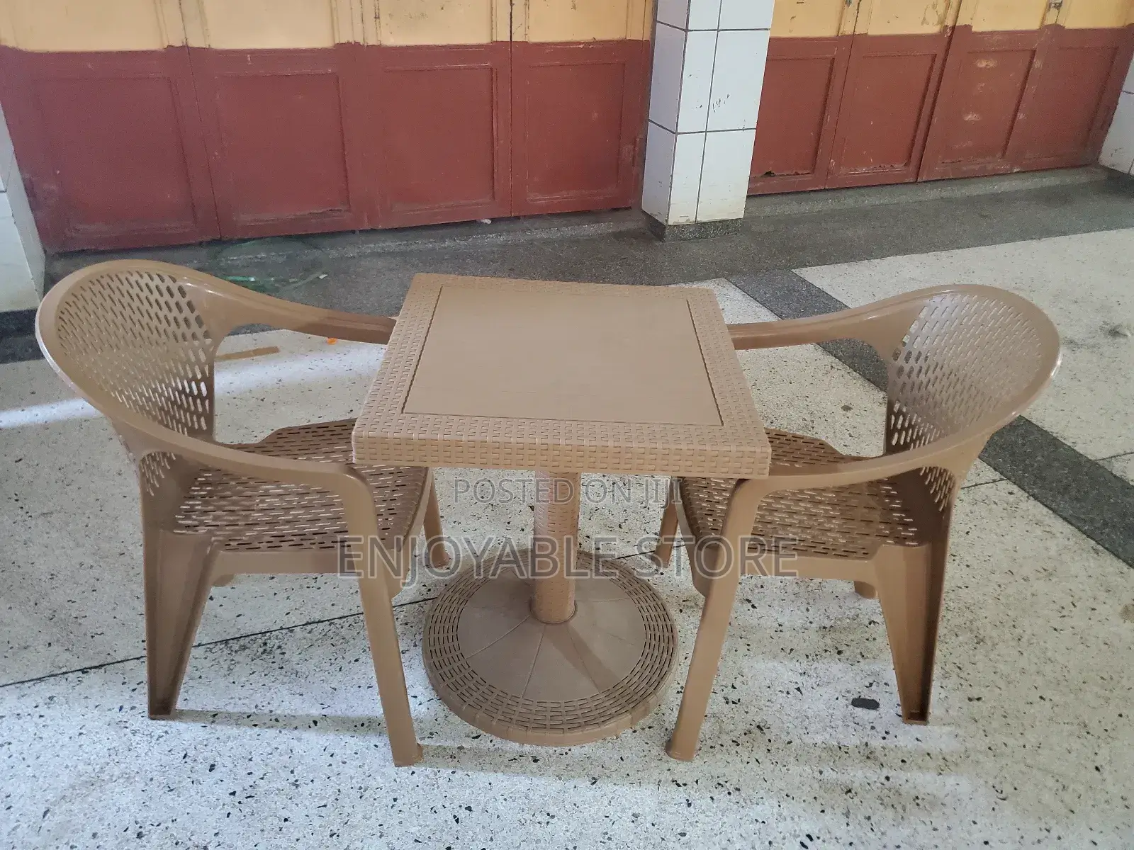 Restaurant/Bar Plastic Table and 2 Chairs