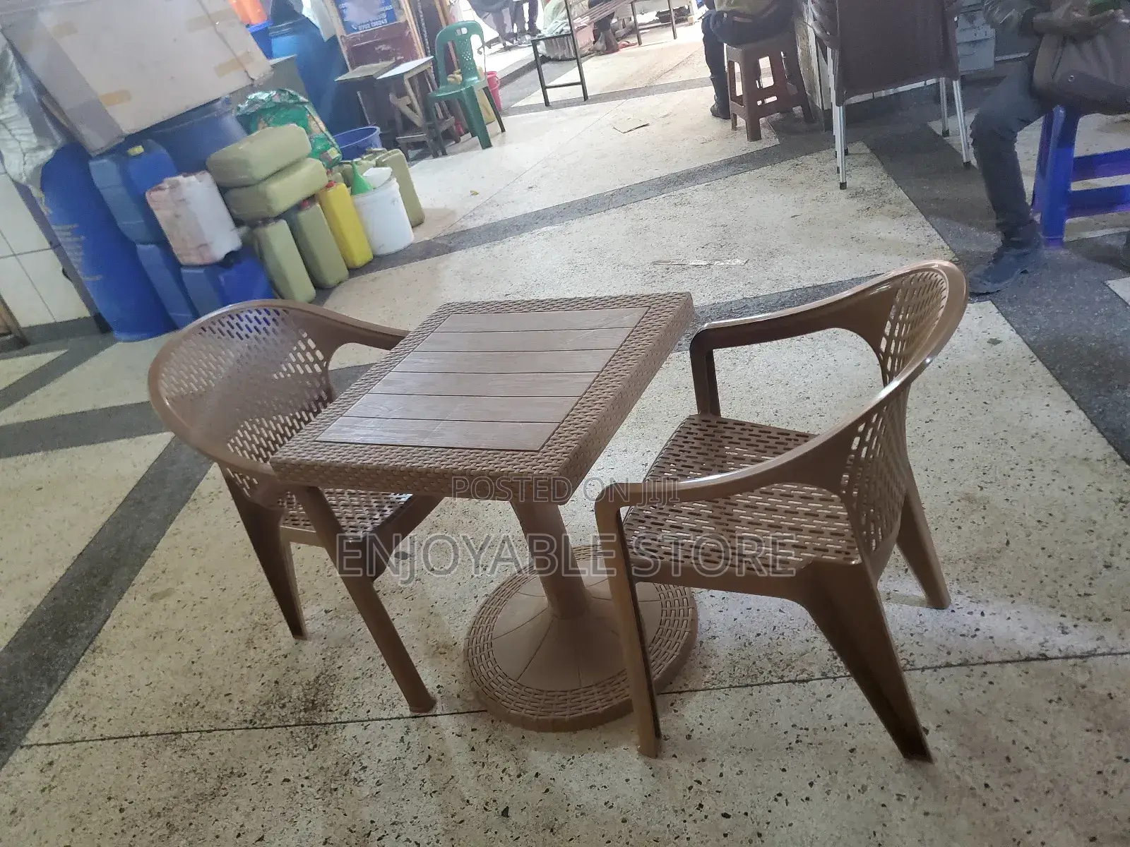 Restaurant/Bar Plastic Table and 2 Chairs