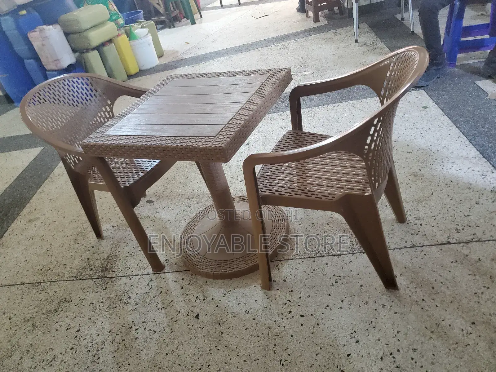 Restaurant/Bar Plastic Table and 2 Chairs