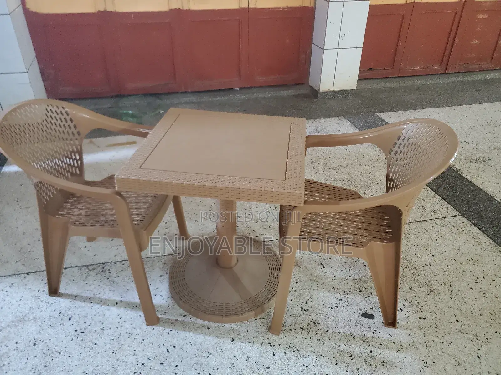 Restaurant/Bar Plastic Table and 2 Chairs