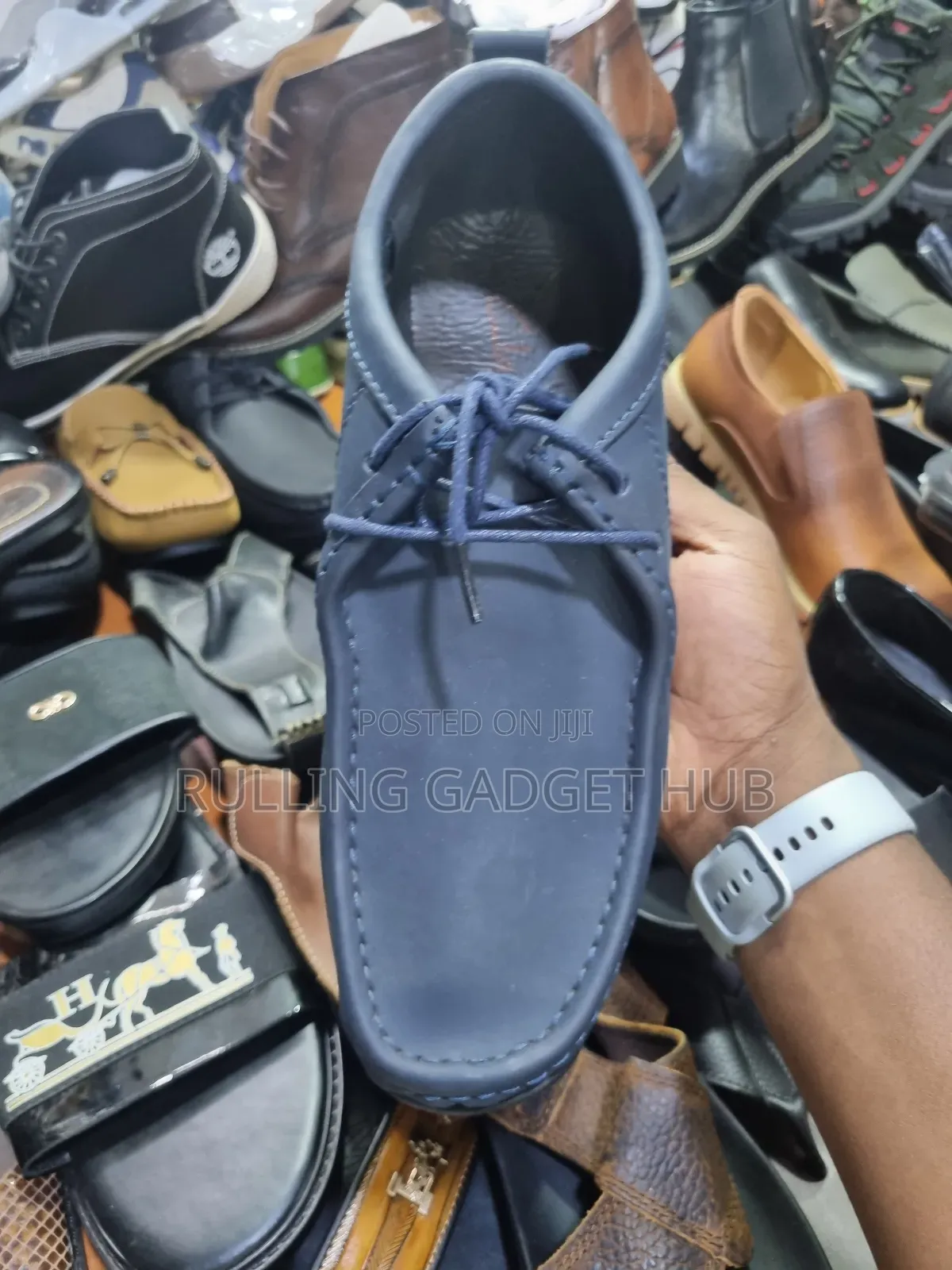 Blue Leather Clarks for Men