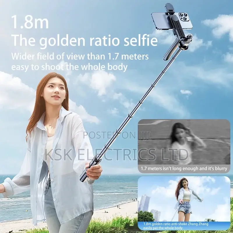 Aluminium Alloy Four Leg Tripod P185 Selfie Stick Smartphone