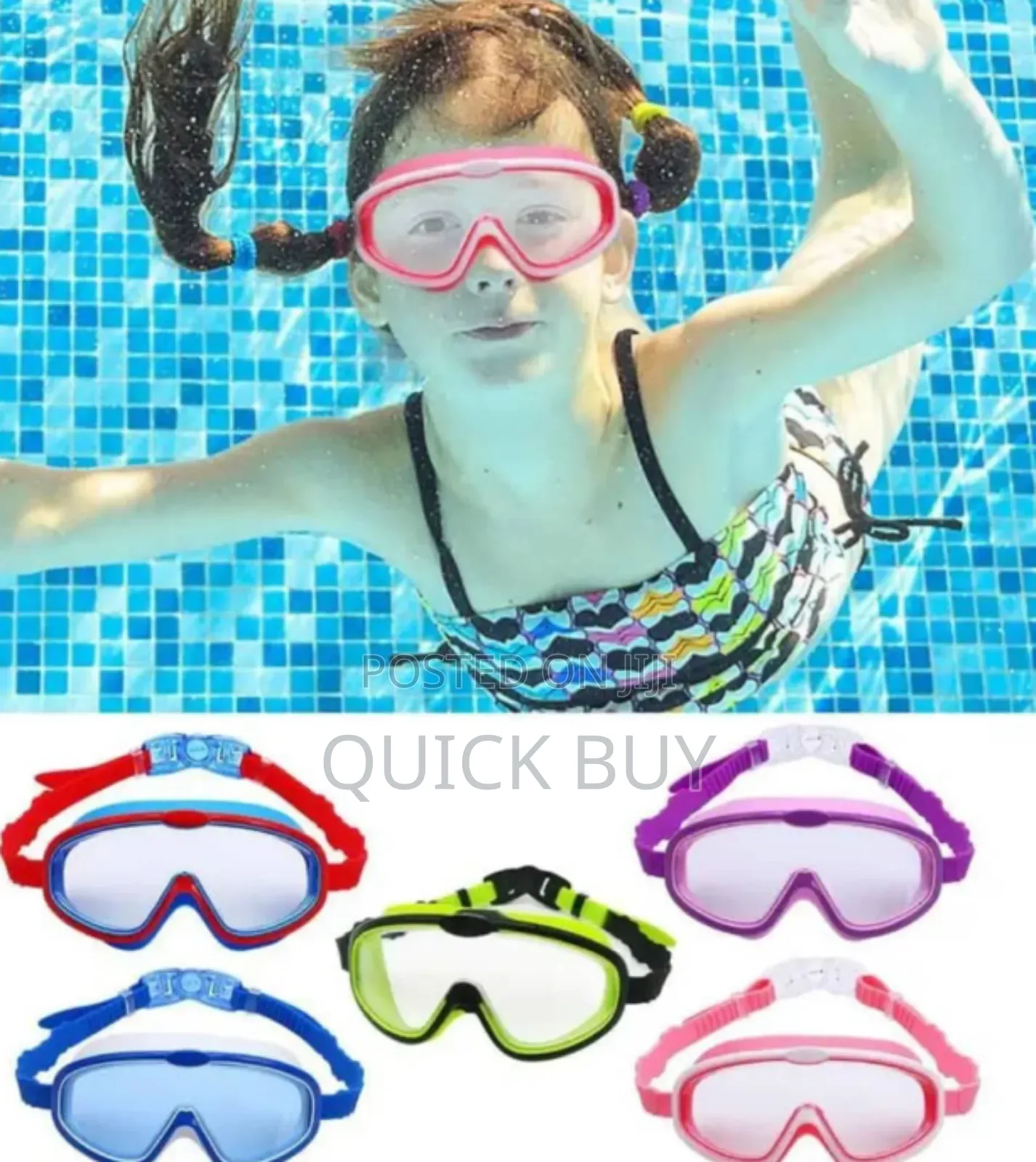 Stylish Elegant Anti-Uv Clear Large Vision Swimming Goggles
