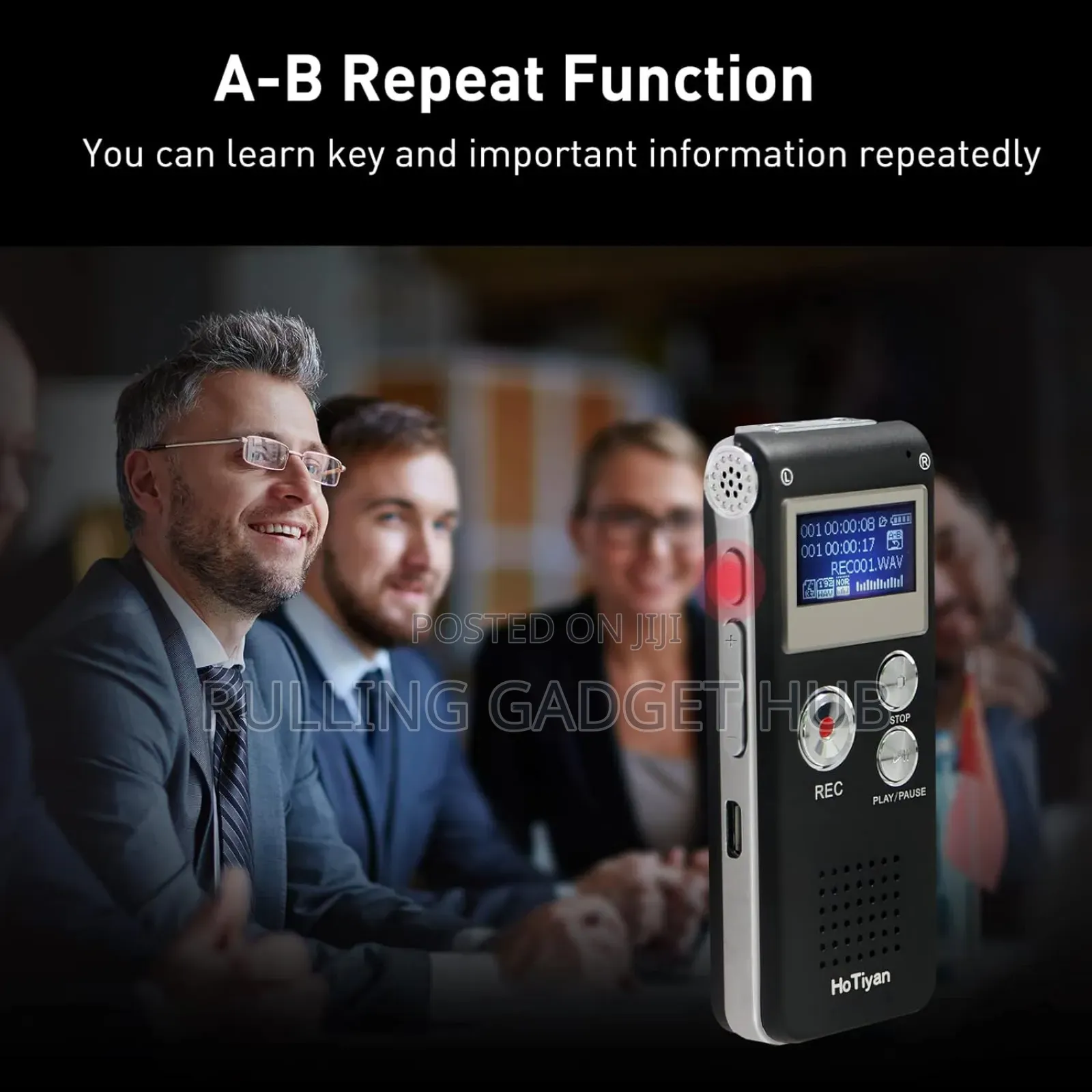 8GB Digital Voice Recorder With Voice Activation, 20hrs Batt