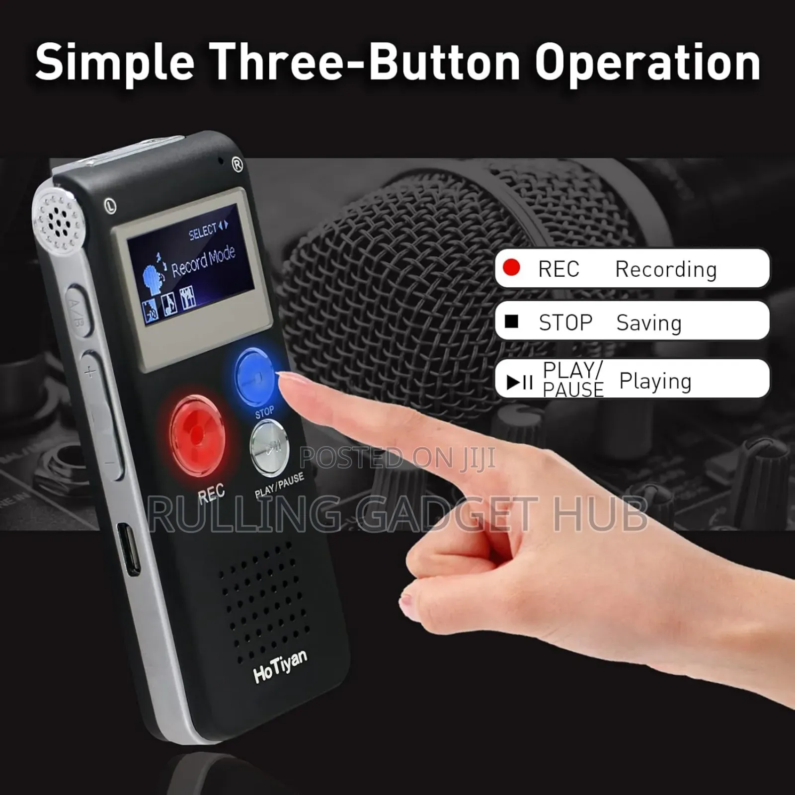 8GB Digital Voice Recorder With Voice Activation, 20hrs Batt