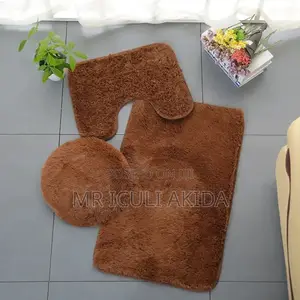Shaggy 3pcs Toilet Lid Cover,Mat Floor Carpet Non Slip Set