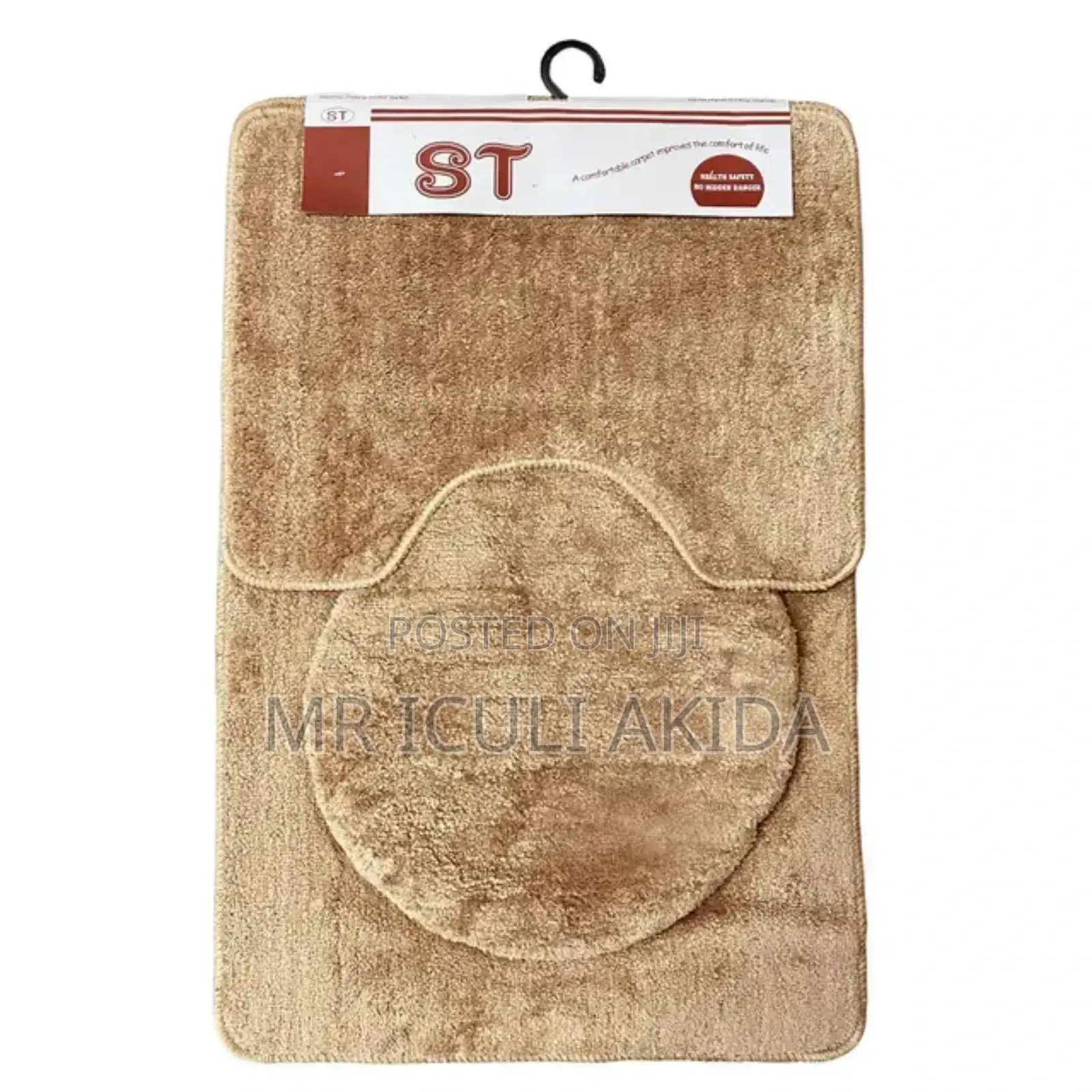 Shaggy 3pcs Toilet Lid Cover,Mat Floor Carpet Non Slip Set