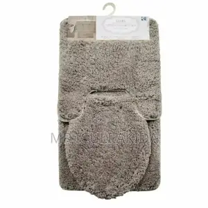 Shaggy 3pcs Toilet Lid Cover,Mat Floor Carpet Non Slip Set