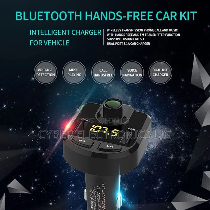 Bluetooth FM Wireless in-Car Radio Adapter Music Player