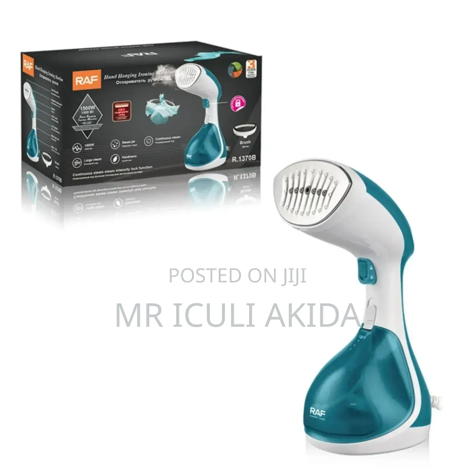 RAF Handheld Garment Steamer With Auto Fabric Lint Remover