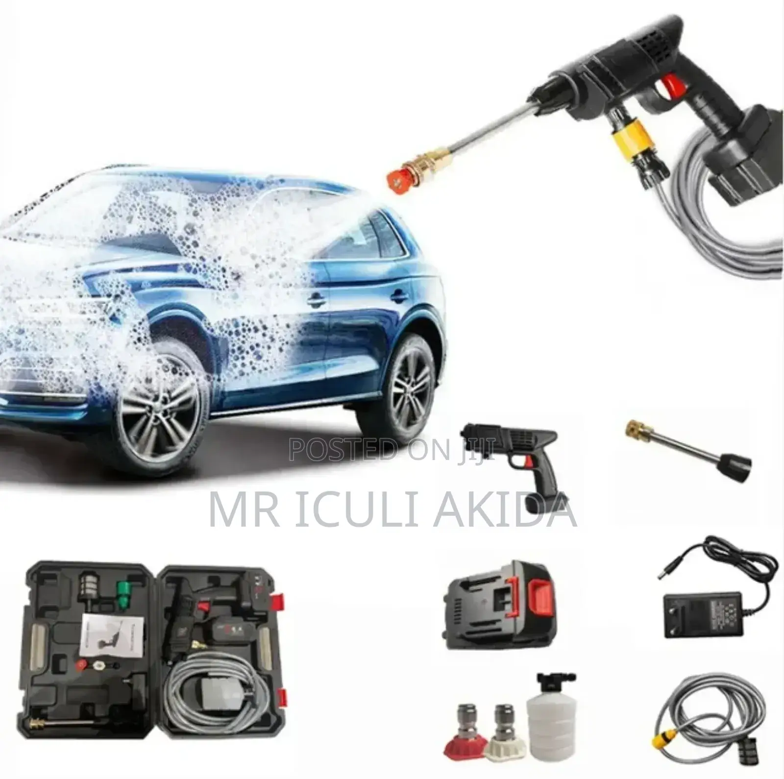 Battery Powered High Pressure Car Washer Gun Kit