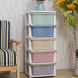 Plastic Storae Drawer Trolley Organiser With Shelves
