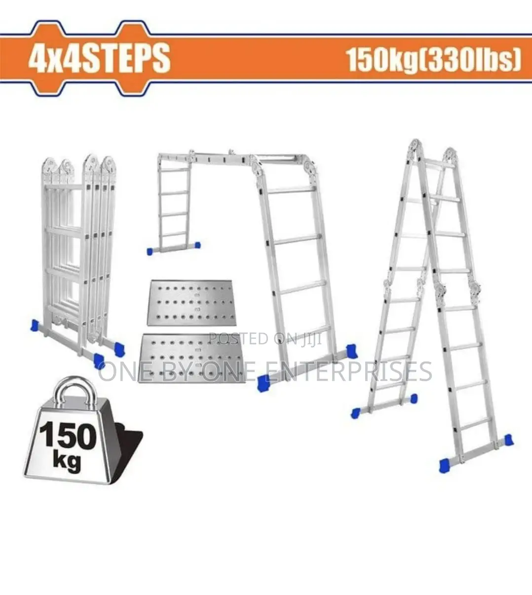 Wadfow 150kg 4x4 Steps Multi-Purpose Aluminium Ladder