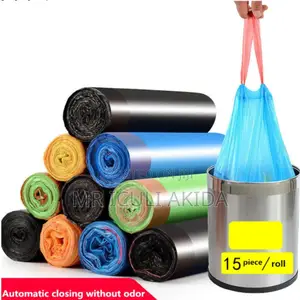 36pcs/Roll Drawstring Garbage Bag Trash Bag With Handle