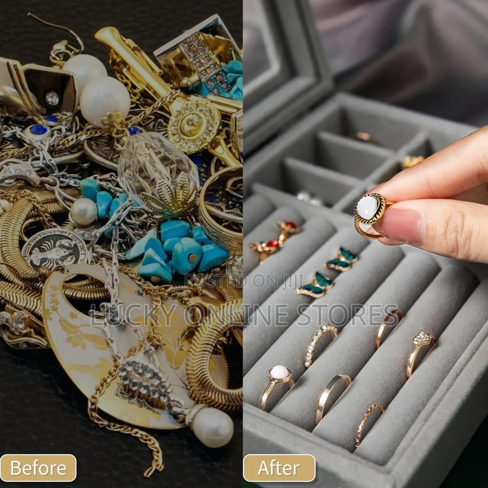 Velvet Clear Lid Jewelry Organizer
