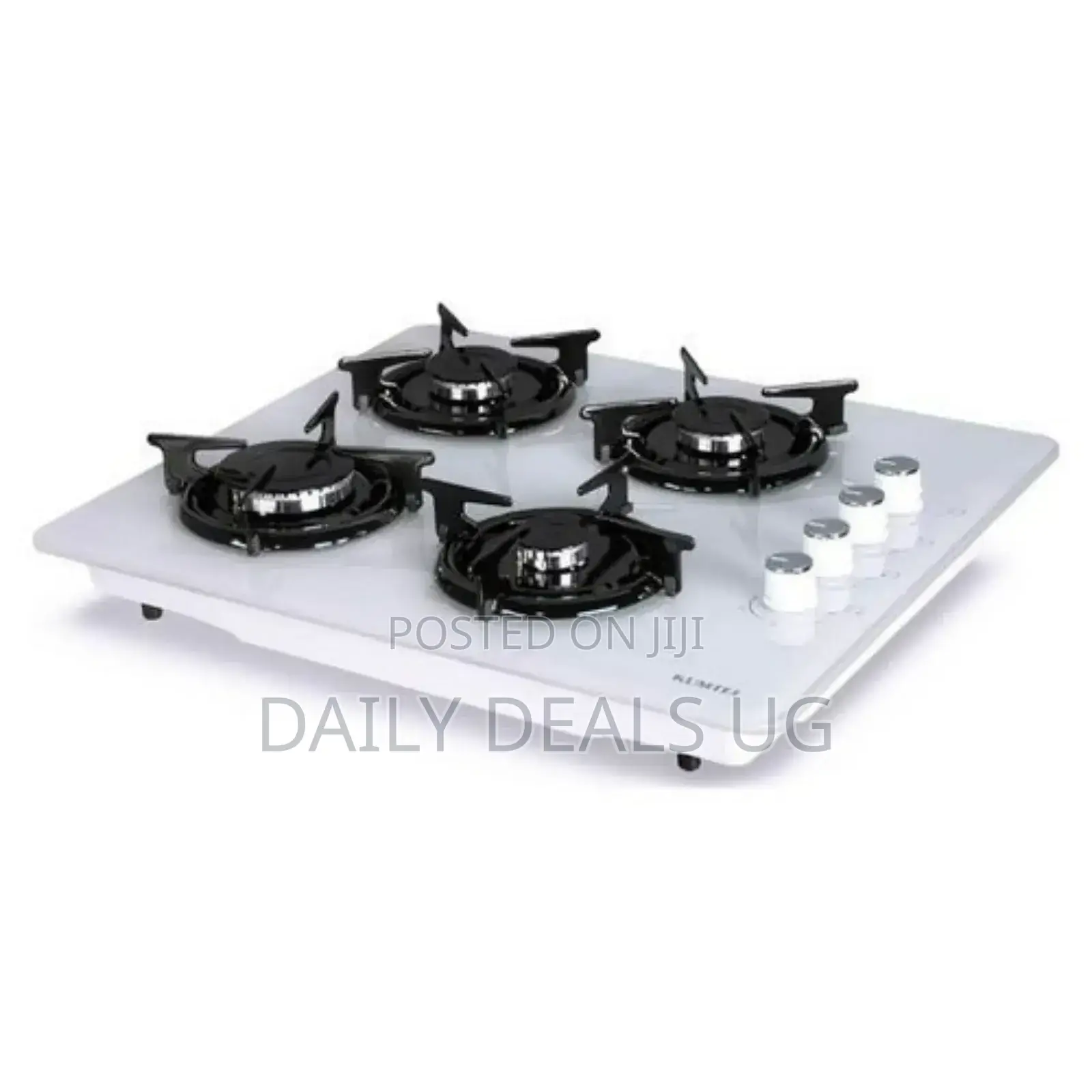 Luxell 4 Burner Glass Gas Cooker Stove Table Top-, White