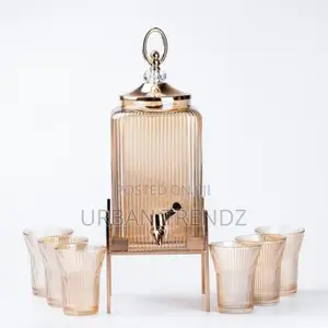 Thickened Glass Beverage Juice Dispenser With Stand