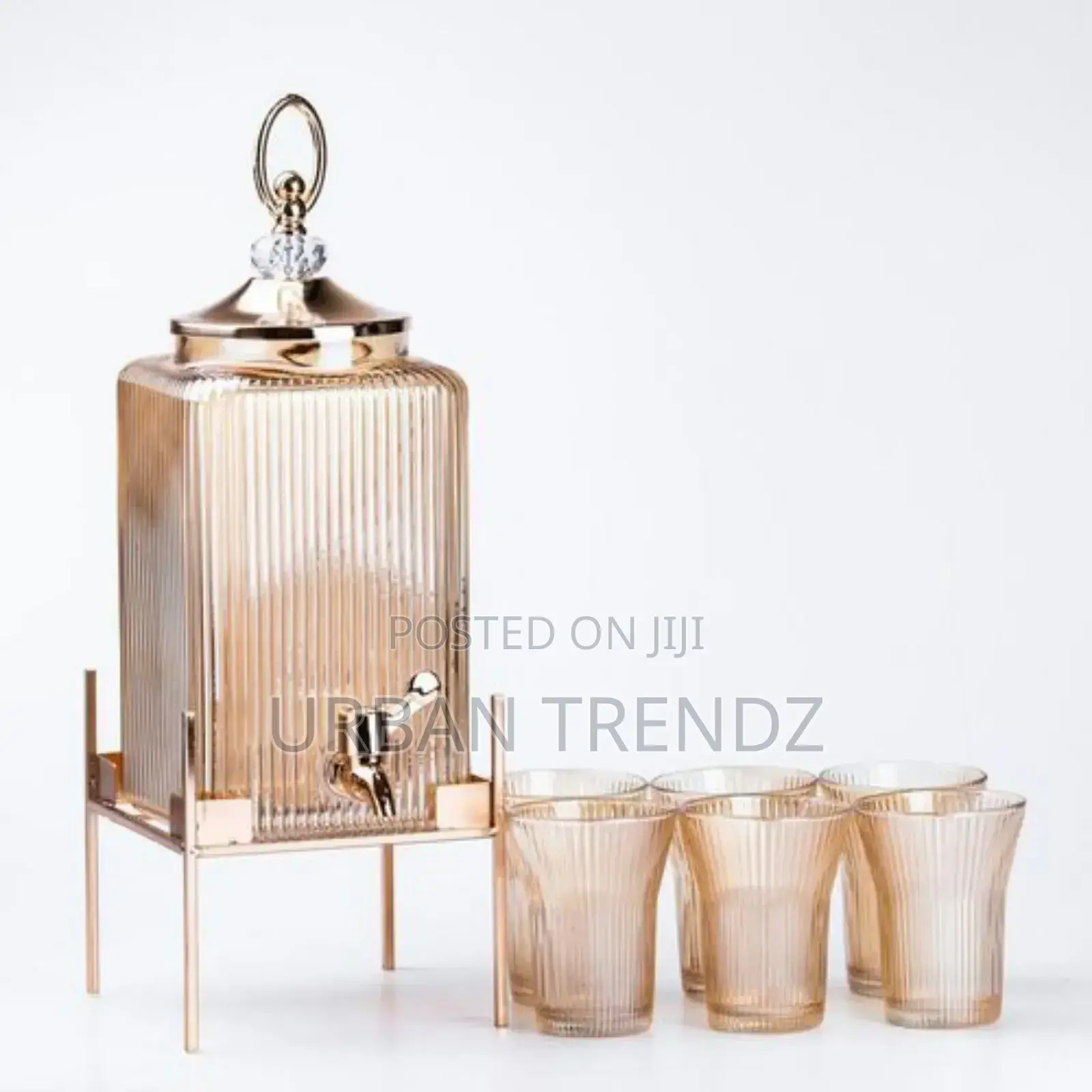 Thickened Glass Beverage Juice Dispenser With Stand