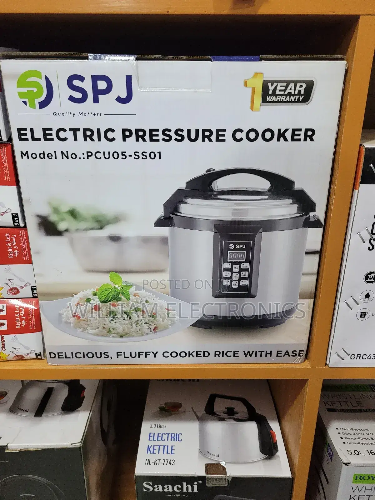 SPJ 5L Electric Pressure Cooker With IMD Touch Panel-Silver