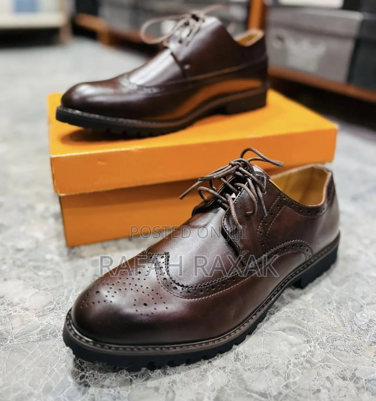 Classic Men’S Dark Tan Oxford Shoes