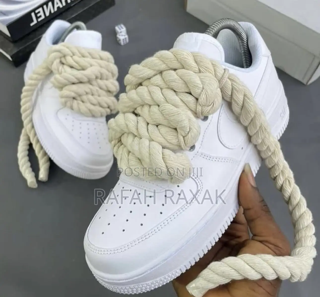 Nike Air Force 1 Low White Chunky/Big Laces Bandanna Sneaker