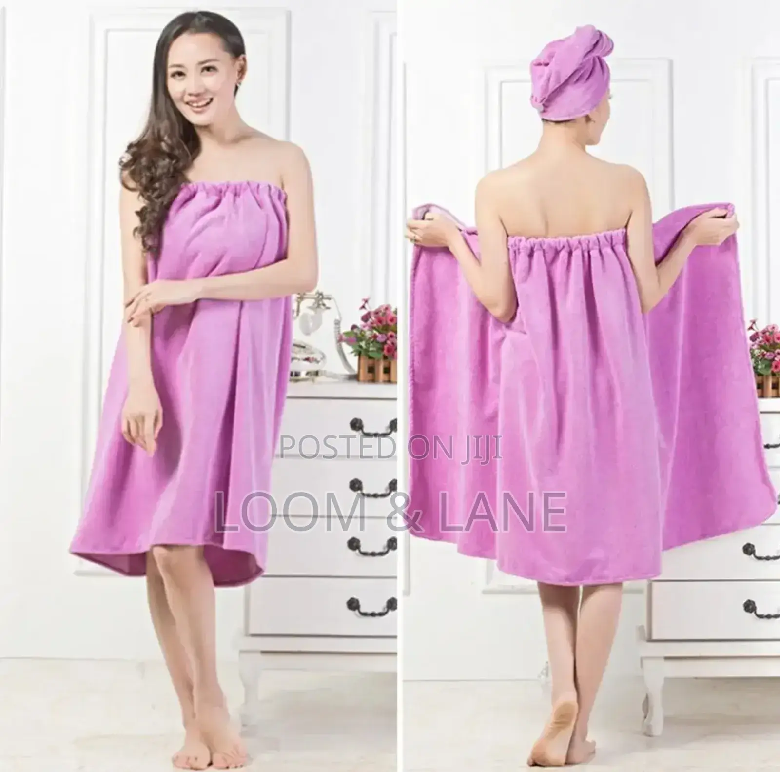 Adjustable Bath Towel With Hat 2pcs