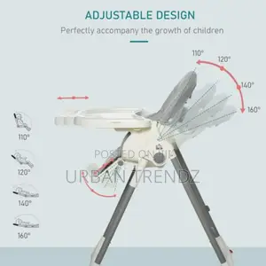Foldable Baby High Chair Convertible Feeding Chair Height