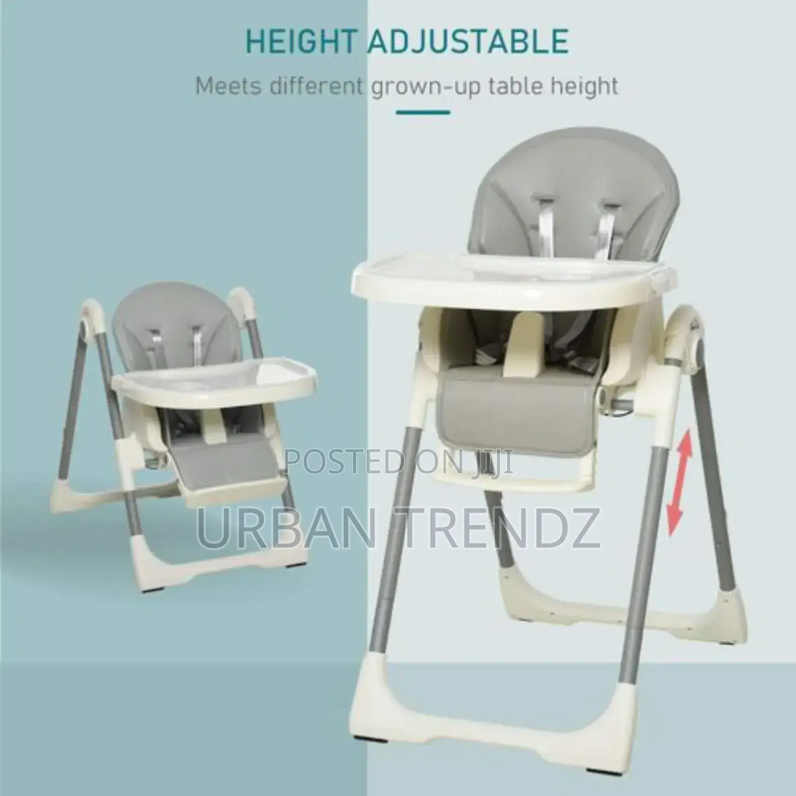 Foldable Baby High Chair Convertible Feeding Chair Height