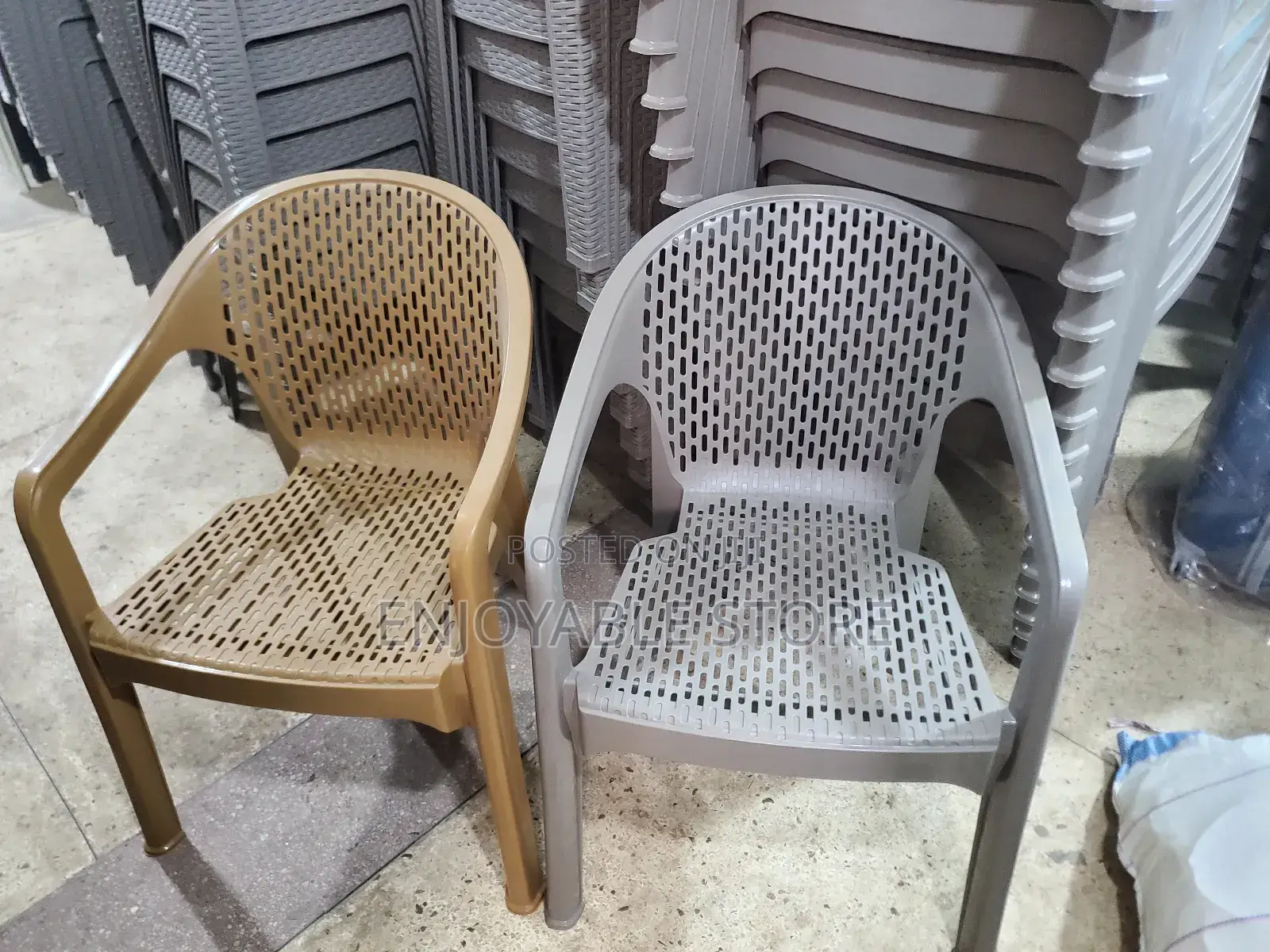Brown/Gray Plastic Chairs Plastic Chairs