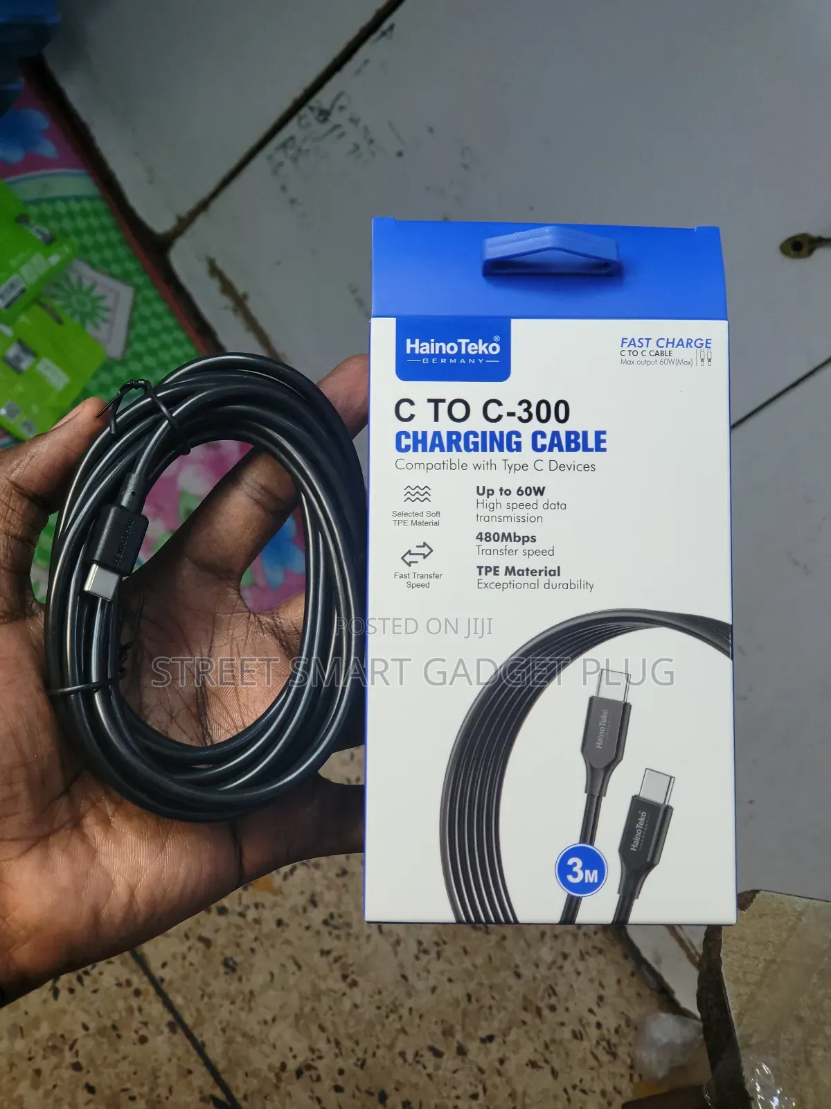 BLACK USB 3meters Typec- Typec Cables