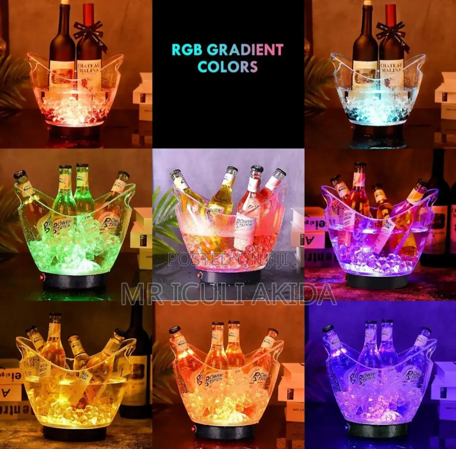 5L Colourful Led Light Ice Bucket Ideal for Any Occasion
