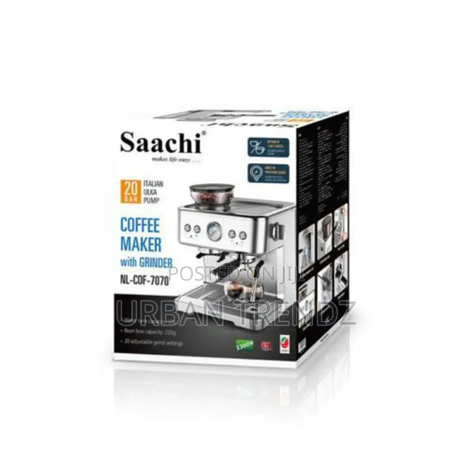 Saachi Coffee Maker NL-COF-7070 With Grinder- Silver