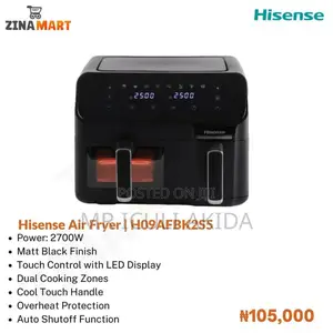 Hisense 8.8ltrs Dual Digital Basket Air Fryer