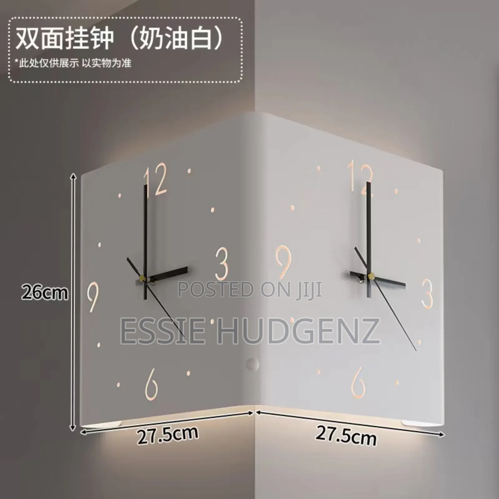 Double Sided Corner Wall Clock