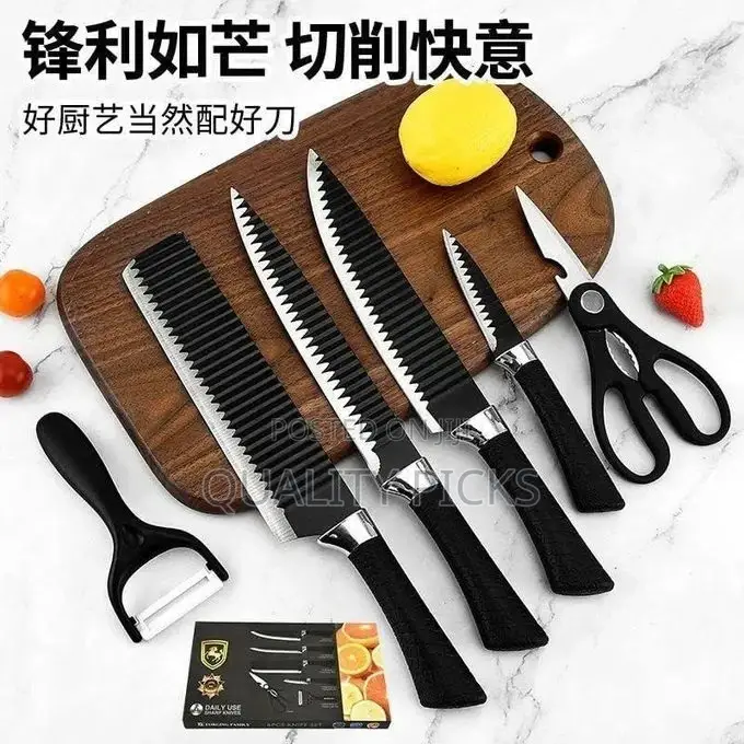 6 PCS Kitchen Knives Set Stainless Steel Sharp Professional