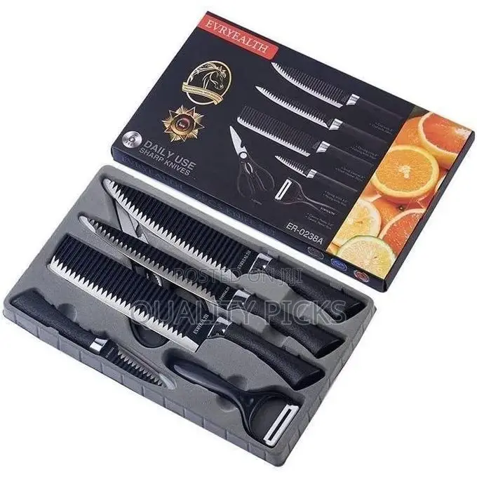 6 PCS Kitchen Knives Set Stainless Steel Sharp Professional
