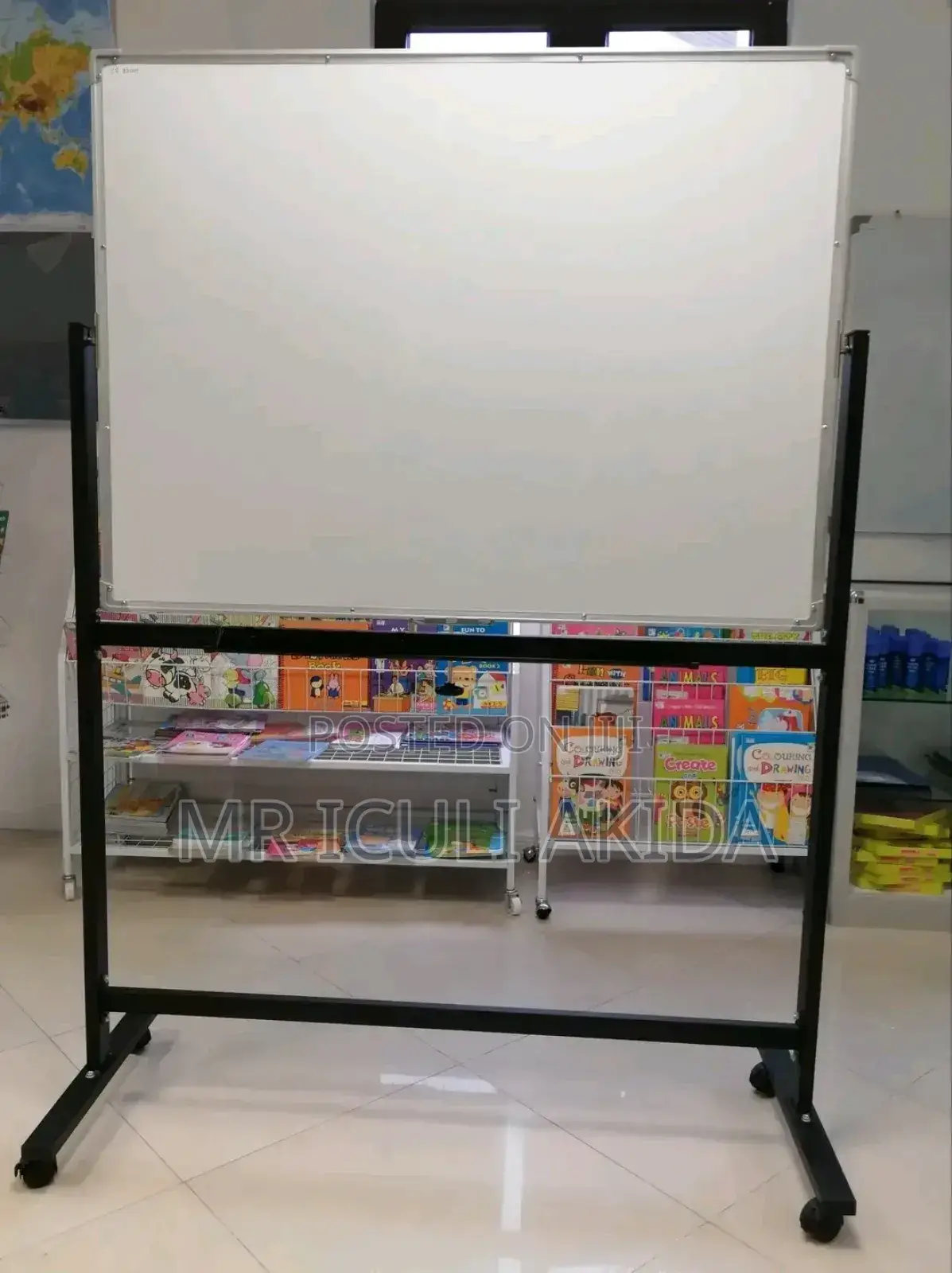 90x120cm Magnetic Whiteboard With Height Adjustable Stand